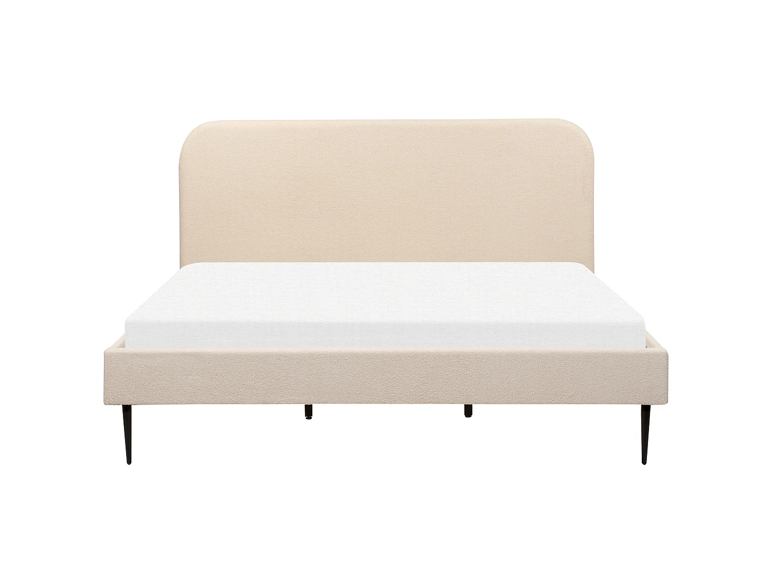Lit avec sommier Bouclé FLAYAT 180 x 200 cm Beige clair