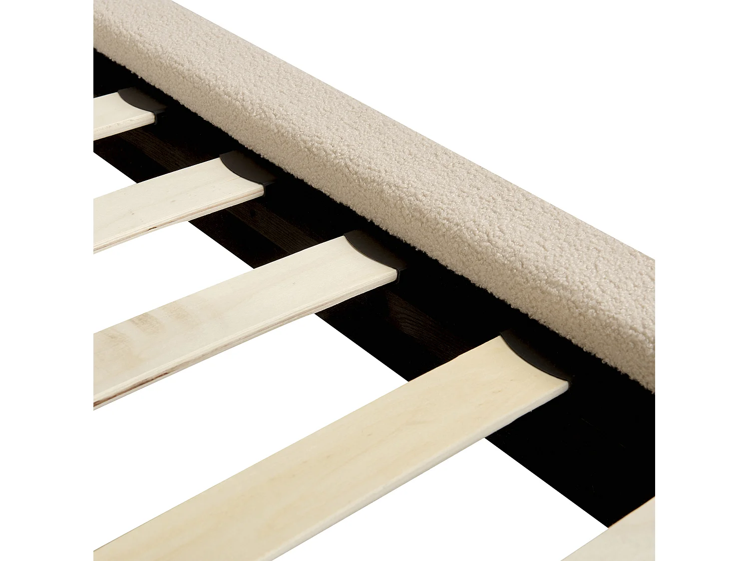 Lit avec sommier Bouclé MELLE 140 x 200 cm Beige