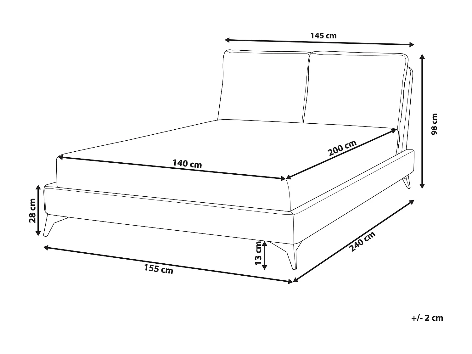 Lit avec sommier Bouclé MELLE 140 x 200 cm Beige