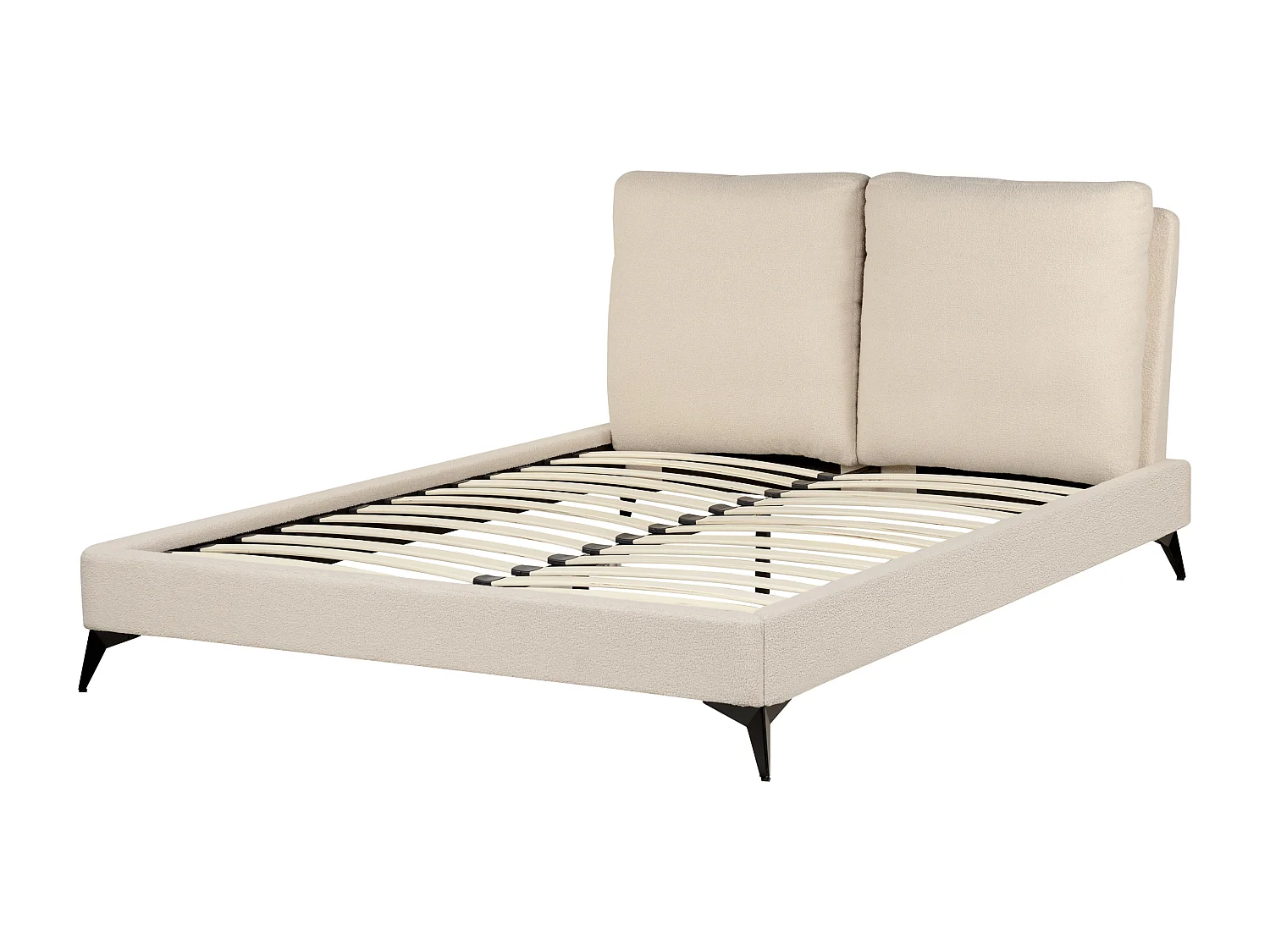 Lit avec sommier Bouclé MELLE 140 x 200 cm Beige