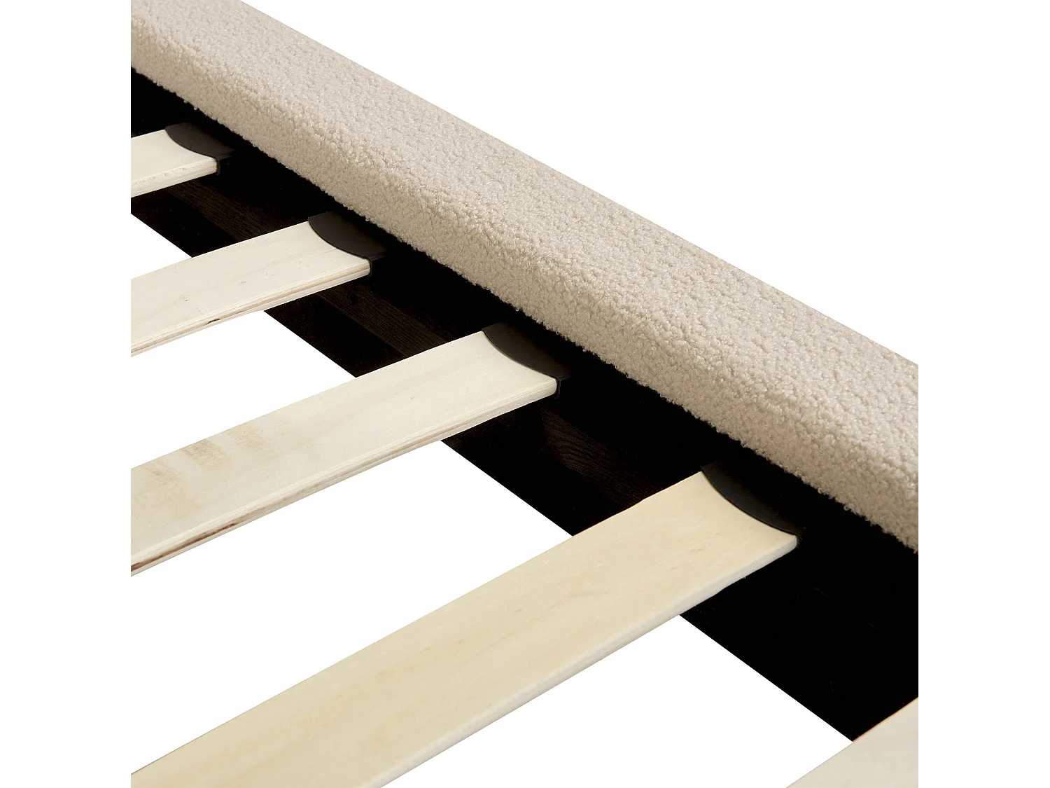 Lit avec sommier Bouclé MELLE 140 x 200 cm Beige