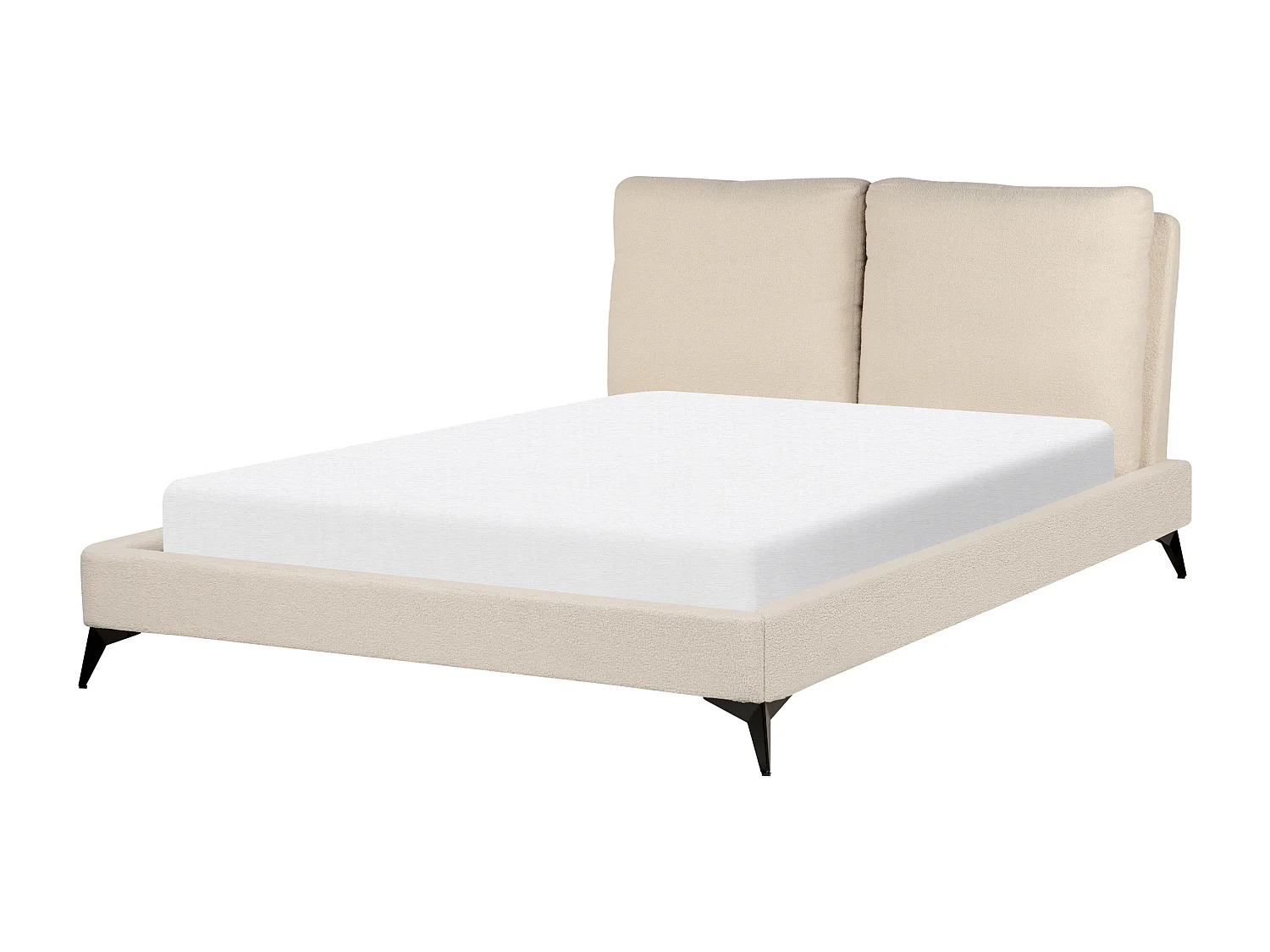 Bett mit Lattenrost Bouclé MELLE 140 x 200 cm Beige
