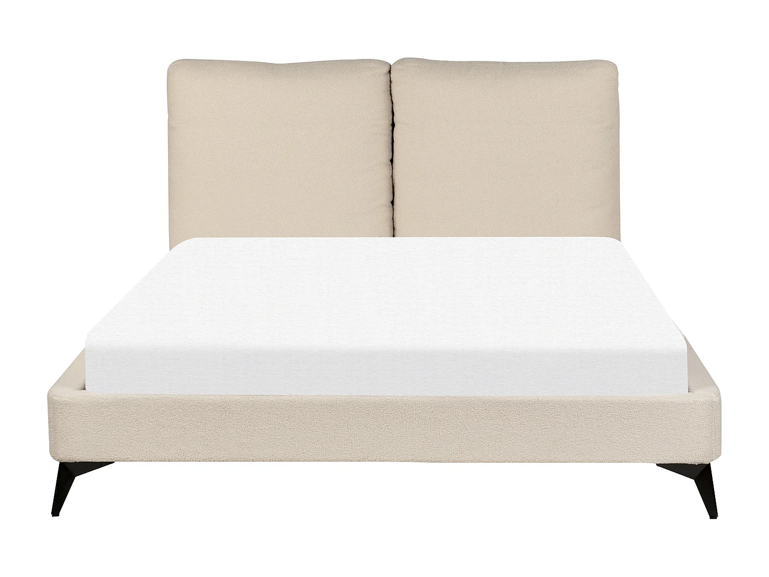 Bett mit Lattenrost Bouclé MELLE 140 x 200 cm Beige