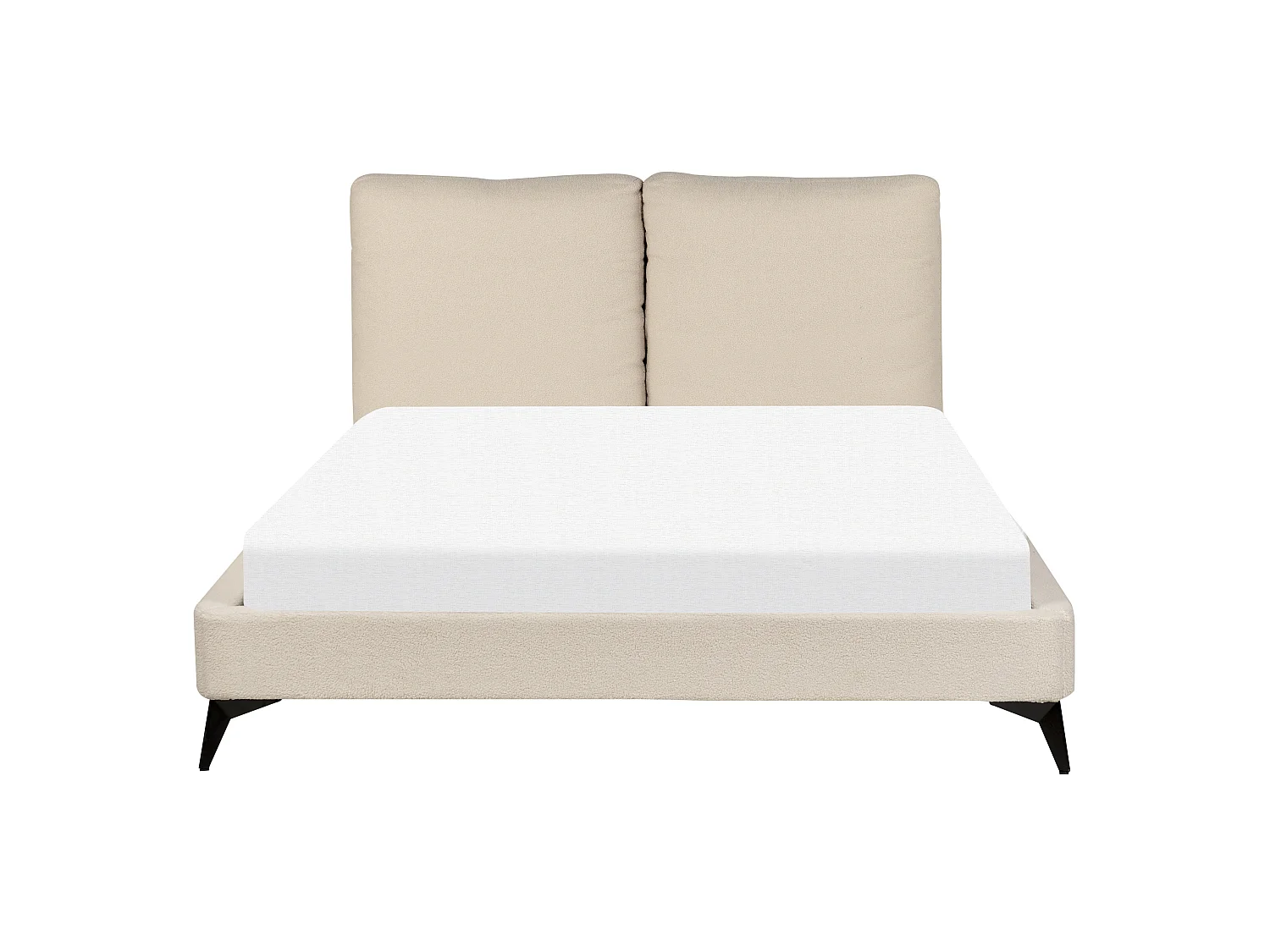 Säng med lamellram Bouclé MELLE 140 x 200 cm Beige