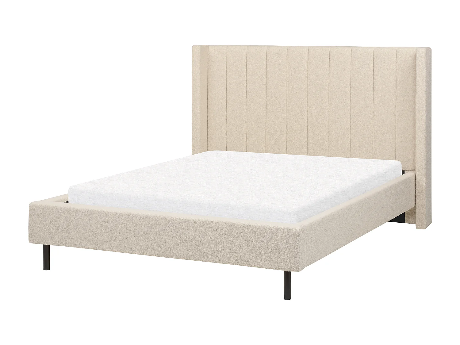 Lit avec sommier Bouclé VILLETTE 140 x 200 cm Beige