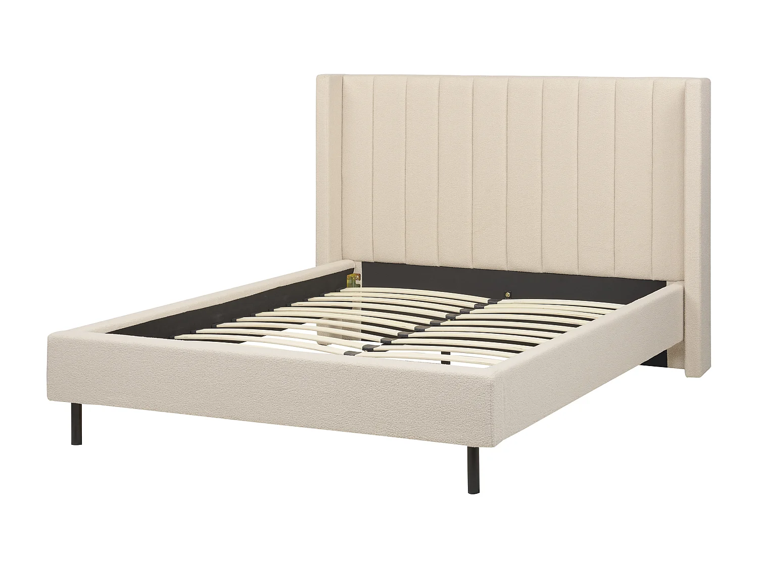 Lit avec sommier Bouclé VILLETTE 140 x 200 cm Beige