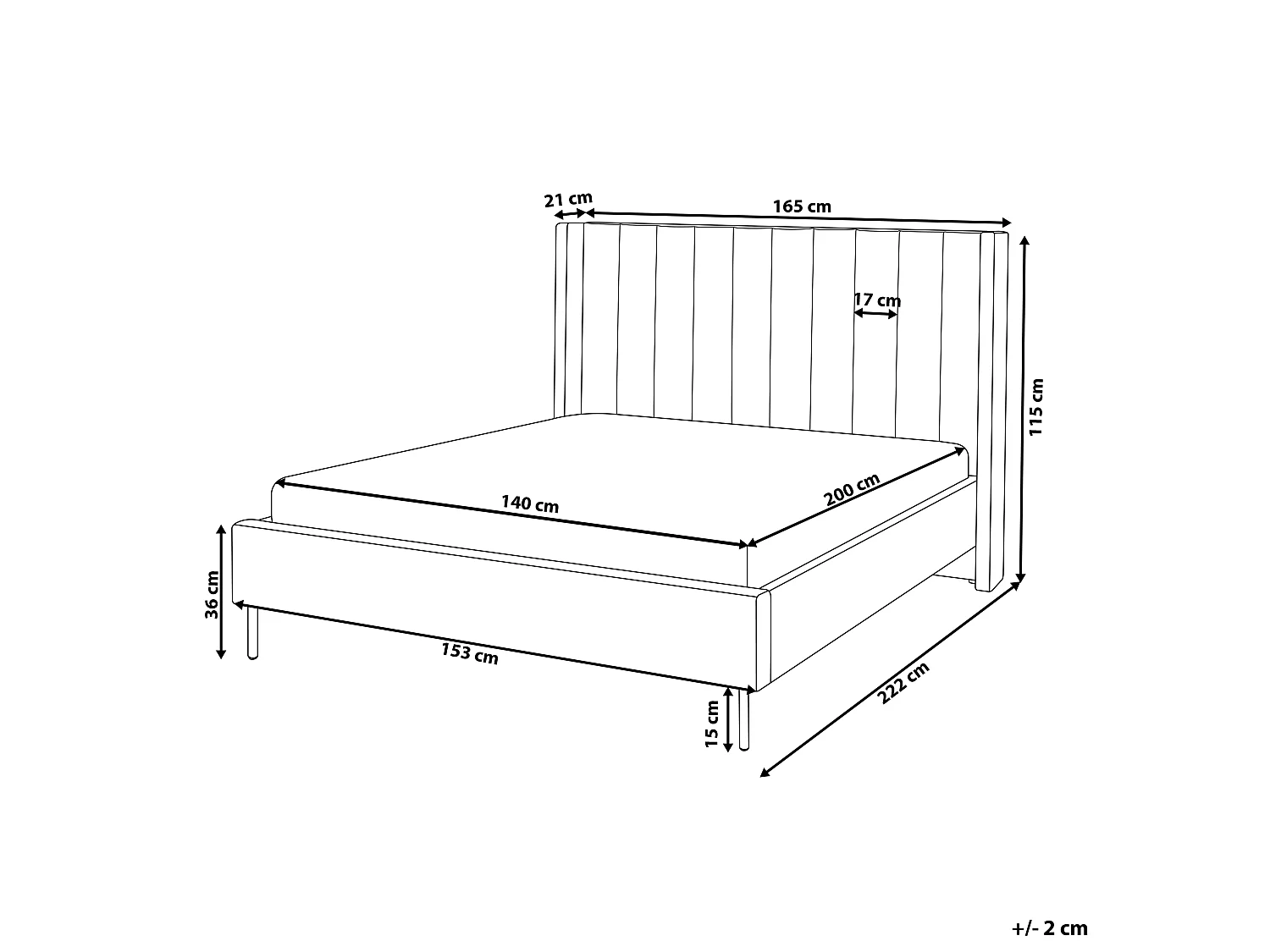 Bed Bouclé VILLETTE 140 x 200 cm Beige