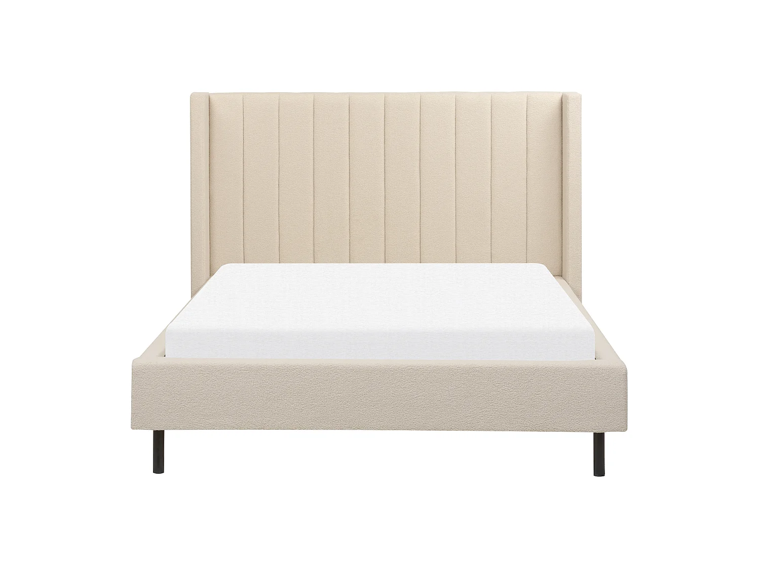 Bed Bouclé VILLETTE 140 x 200 cm Beige