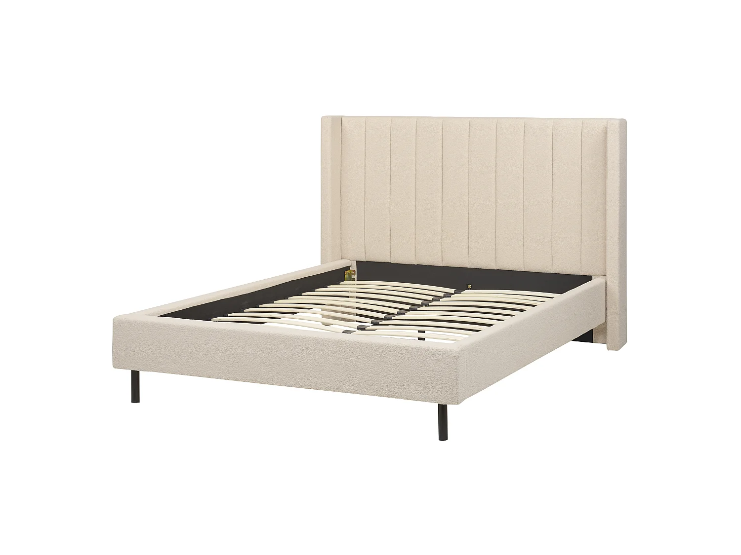 Bed Bouclé VILLETTE 140 x 200 cm Beige
