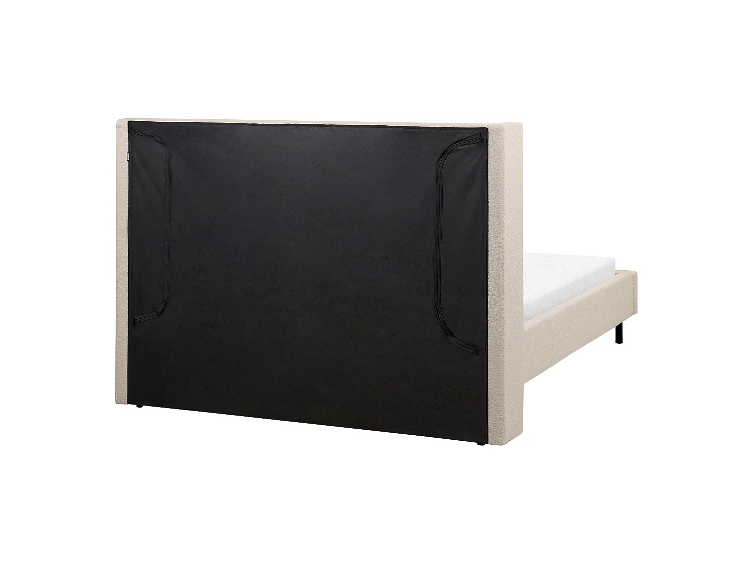 Bed Bouclé VILLETTE 140 x 200 cm Beige