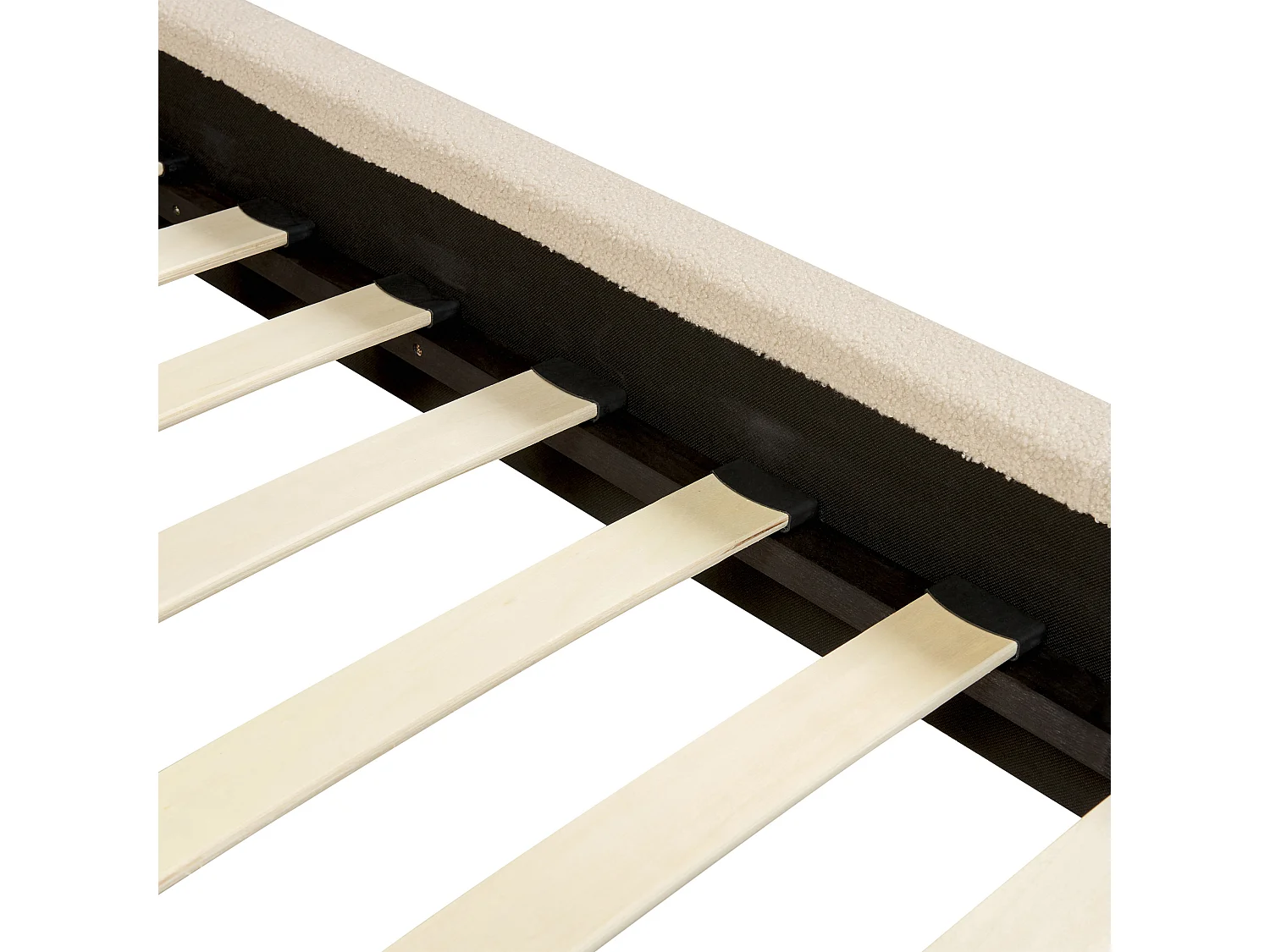 Bed Bouclé VILLETTE 140 x 200 cm Beige