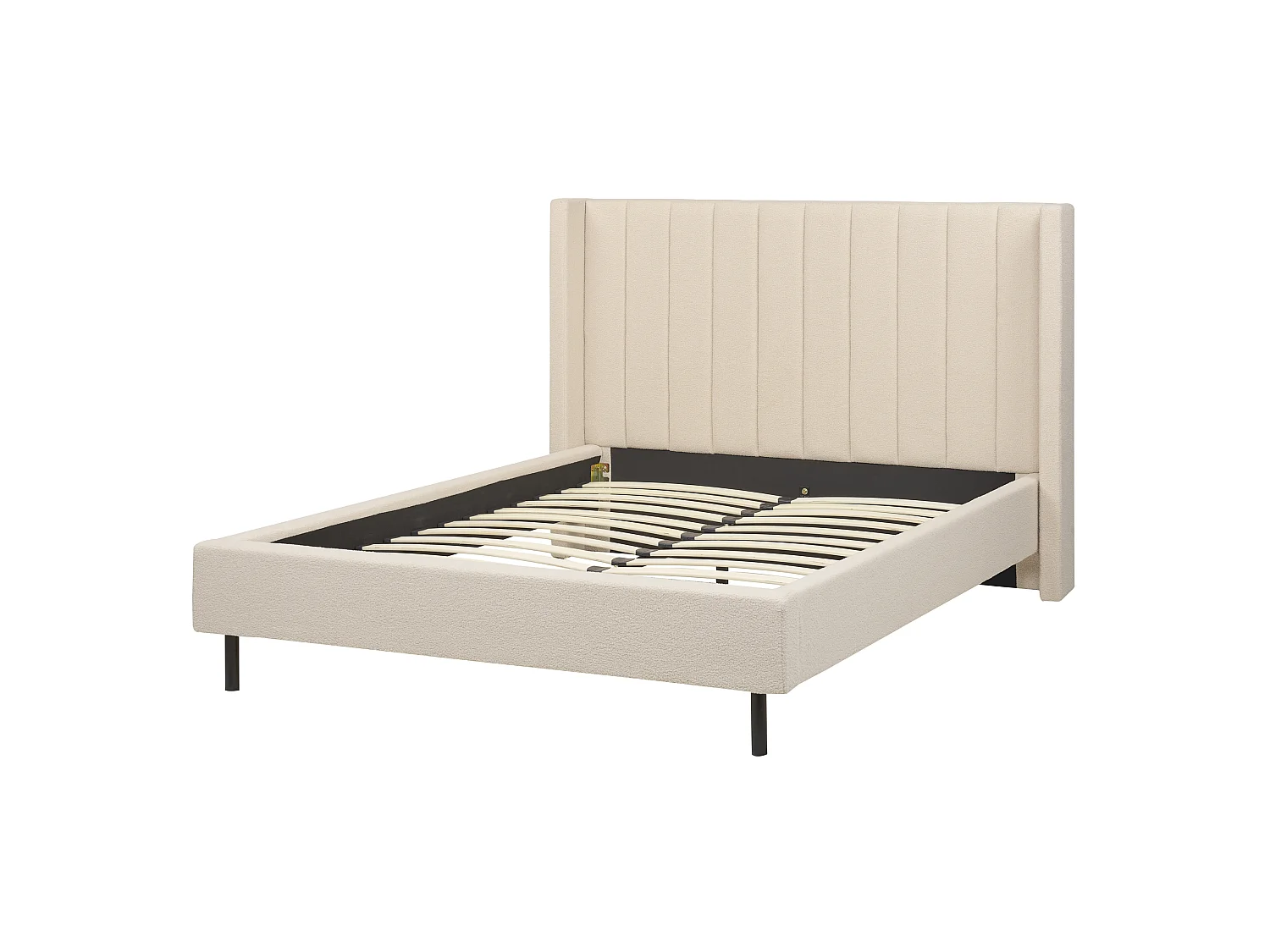 Lit avec sommier Bouclé VILLETTE 140 x 200 cm Beige