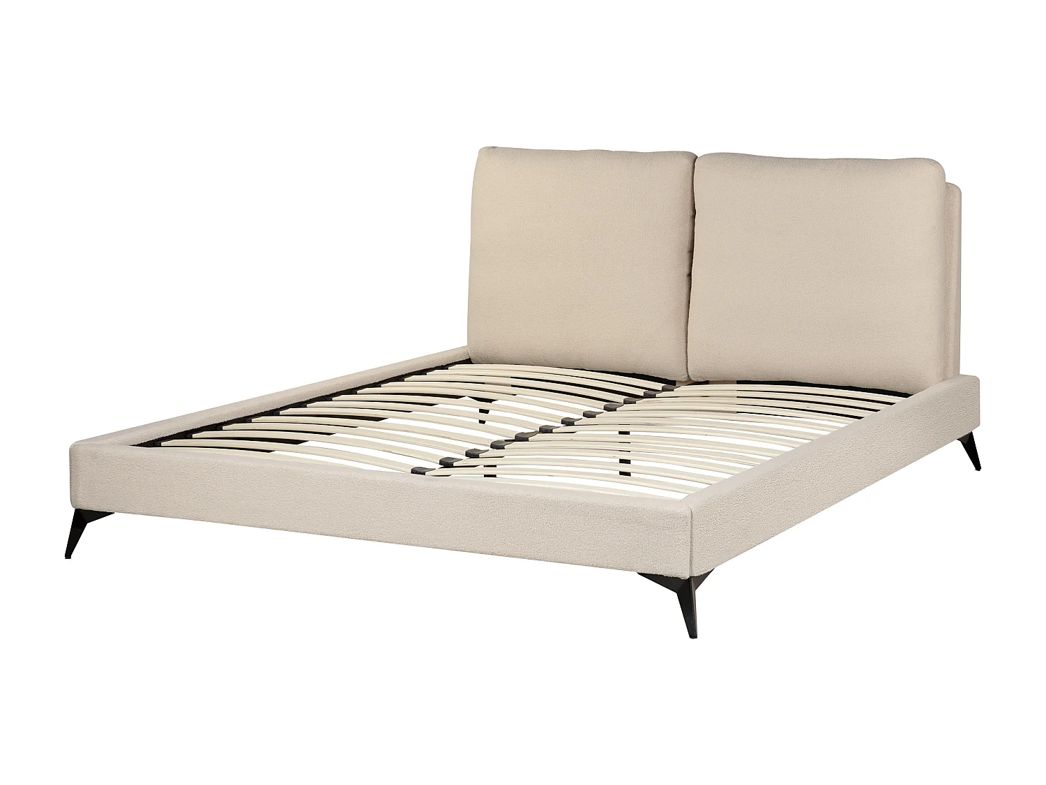 Bed Bouclé MELLE 160 x 200 cm Beige