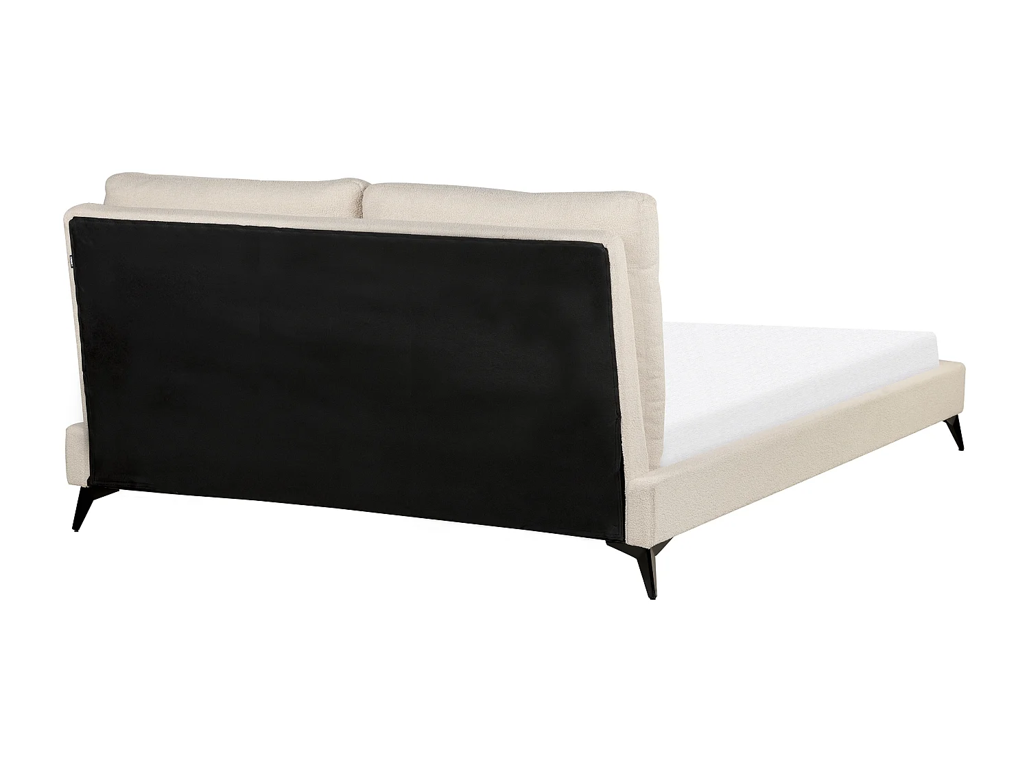 Bed Bouclé MELLE 160 x 200 cm Beige