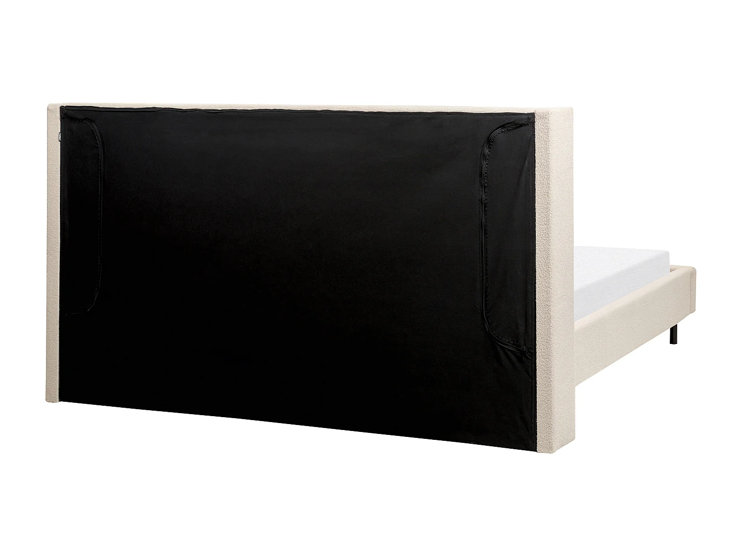 Lit avec sommier Bouclé VILLETTE 180 x 200 cm Beige