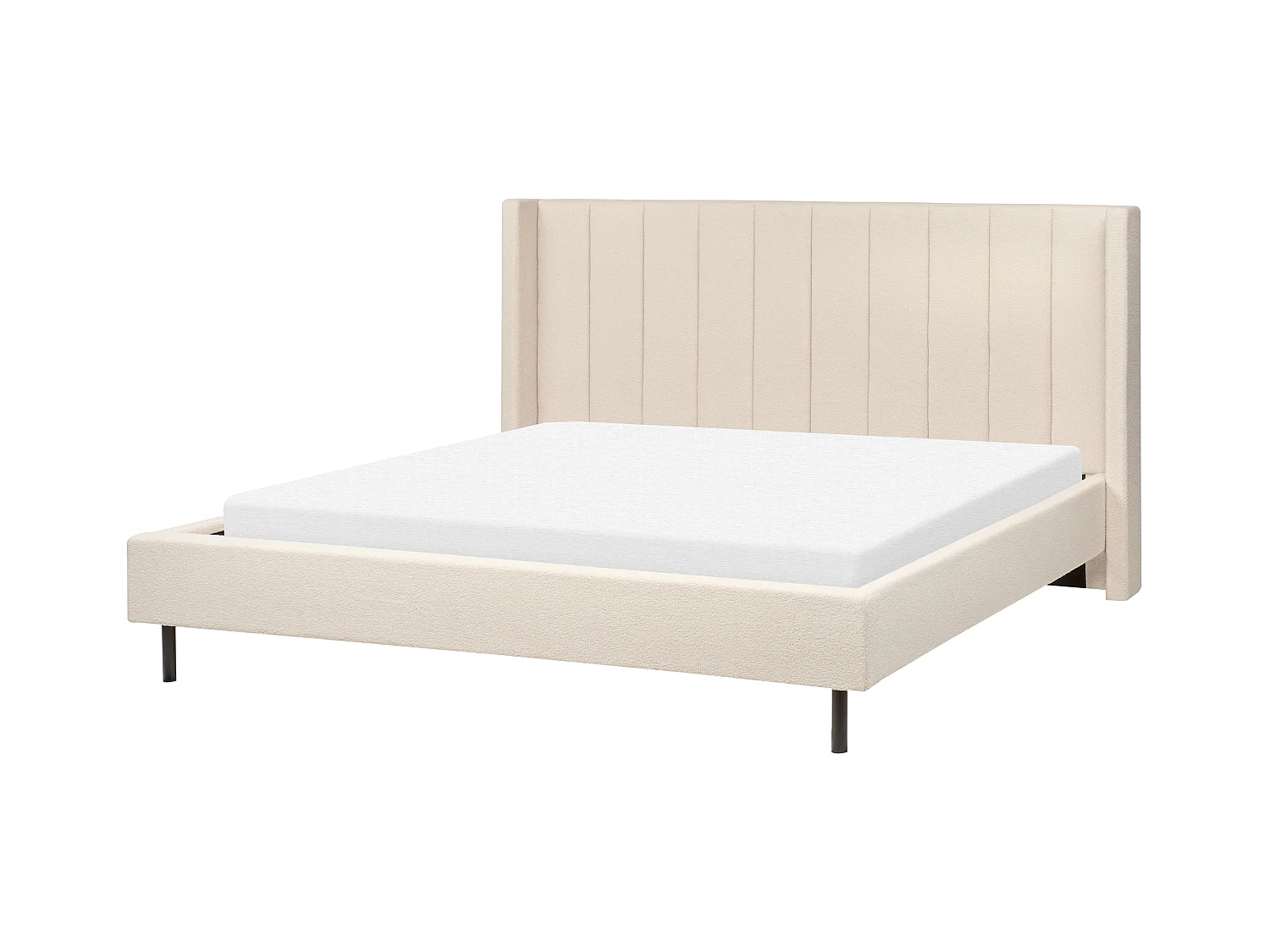 Bed Bouclé VILLETTE 180 x 200 cm Beige