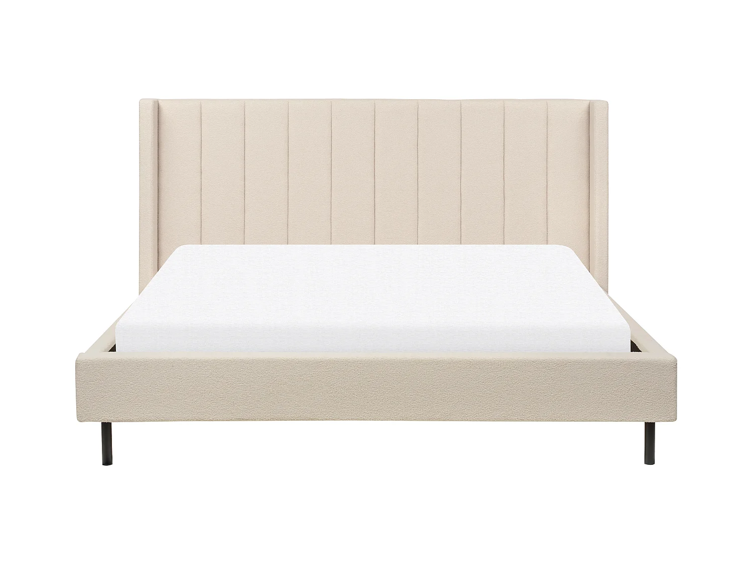 Bed Bouclé VILLETTE 180 x 200 cm Beige
