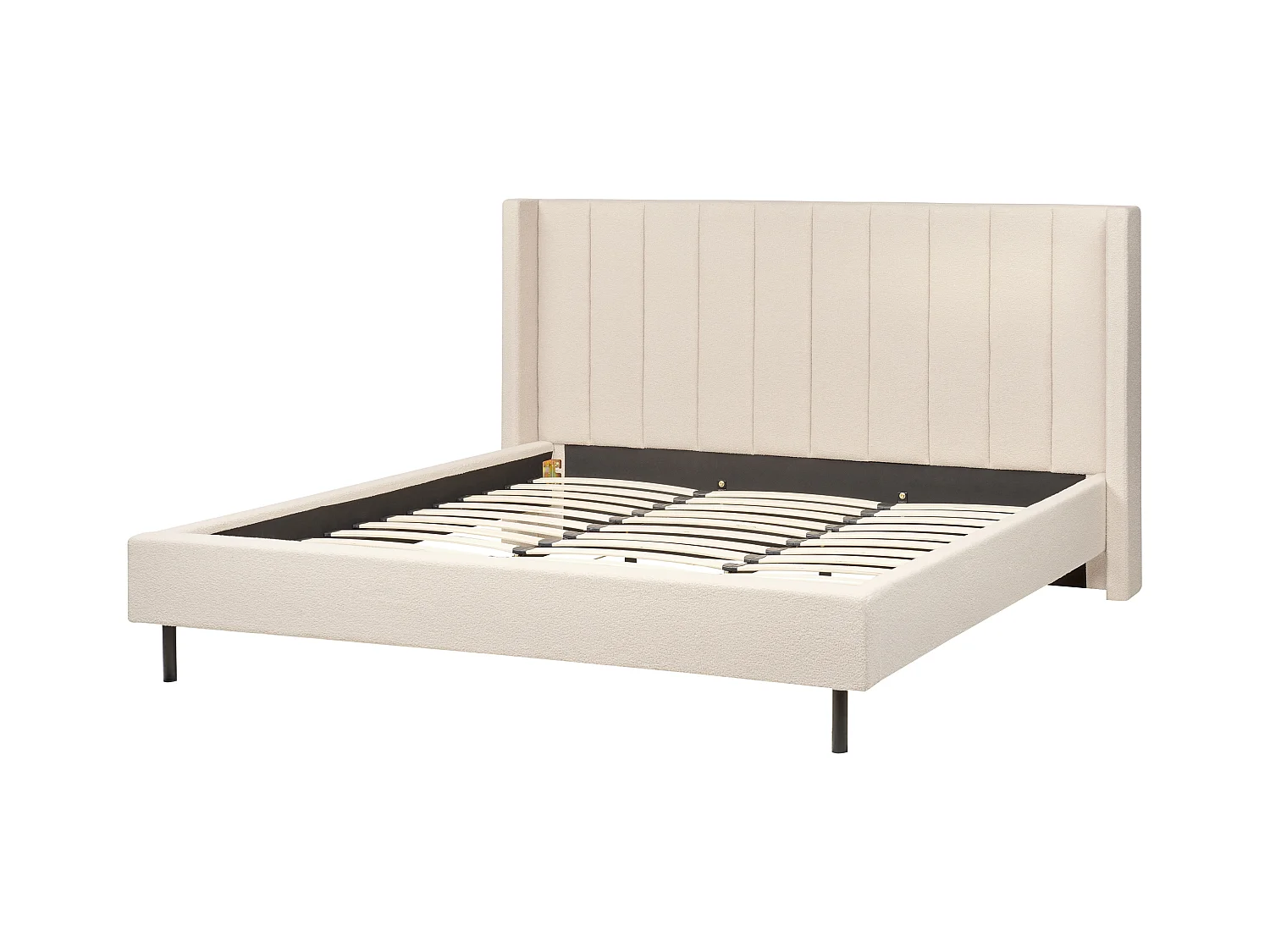 Bed Bouclé VILLETTE 180 x 200 cm Beige