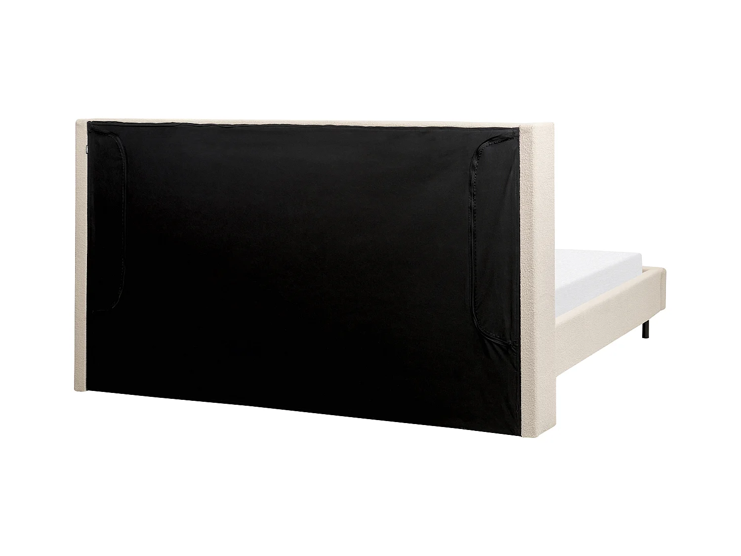 Bed Bouclé VILLETTE 180 x 200 cm Beige