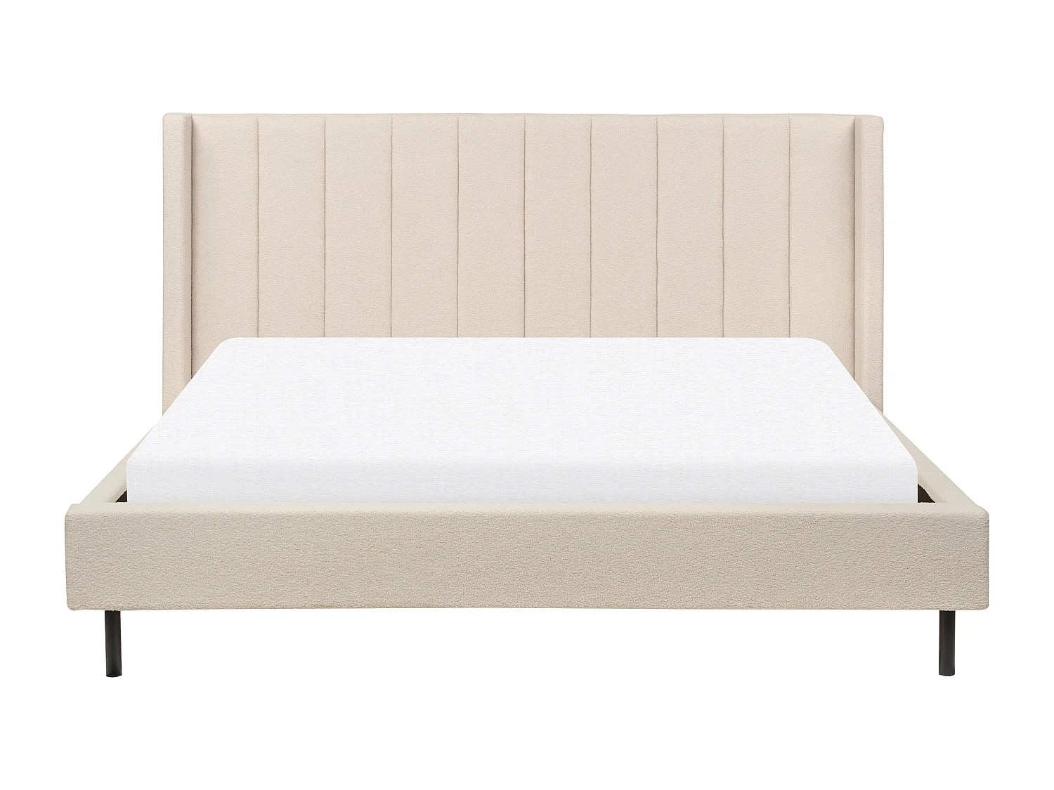 Lit avec sommier Bouclé VILLETTE 180 x 200 cm Beige