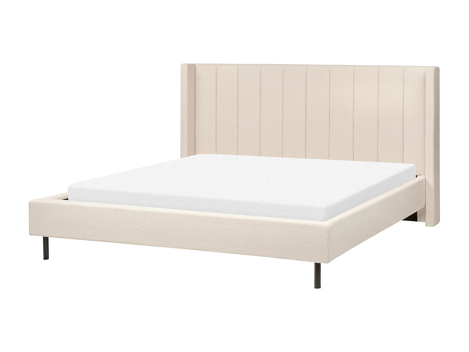 Lit avec sommier Bouclé VILLETTE 180 x 200 cm Beige