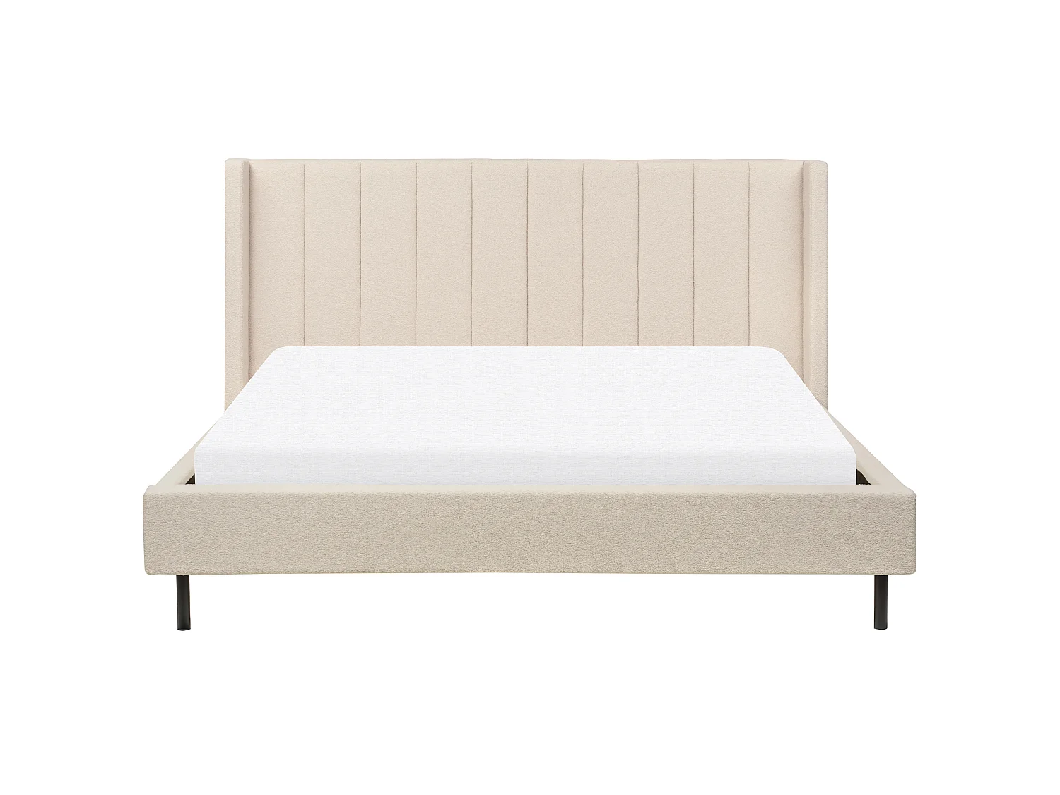 Lit avec sommier Bouclé VILLETTE 180 x 200 cm Beige