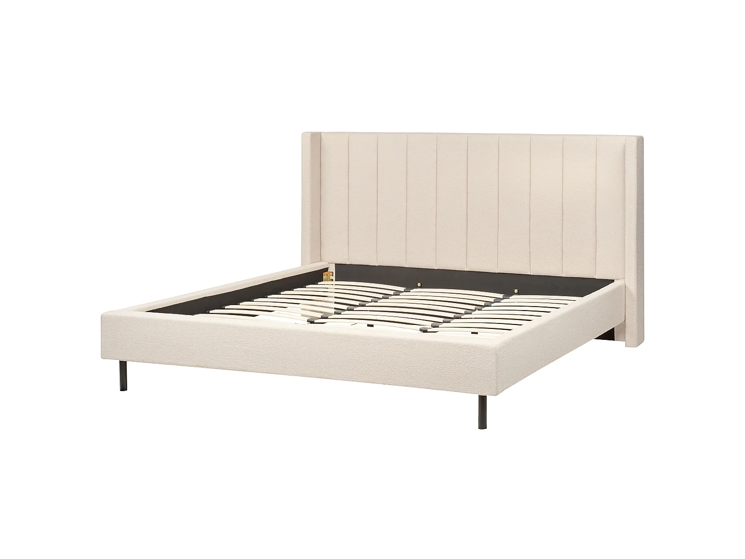 Lit avec sommier Bouclé VILLETTE 180 x 200 cm Beige