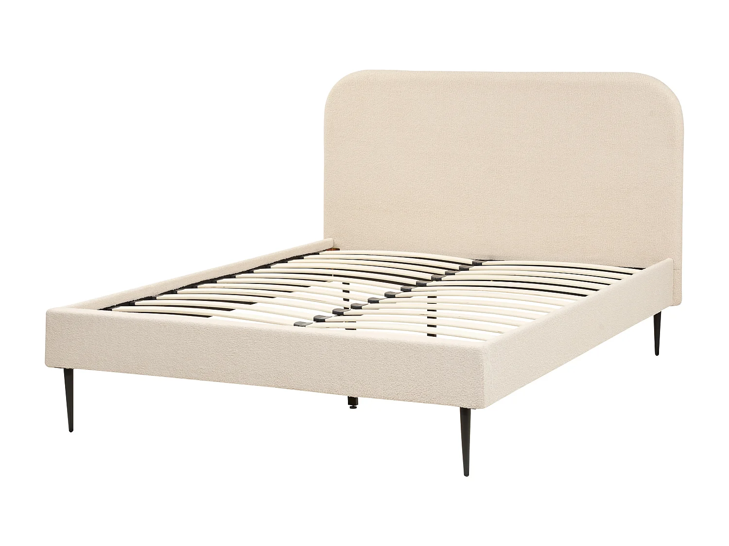 Lit avec sommier Bouclé FLAYAT 140 x 200 cm Beige clair