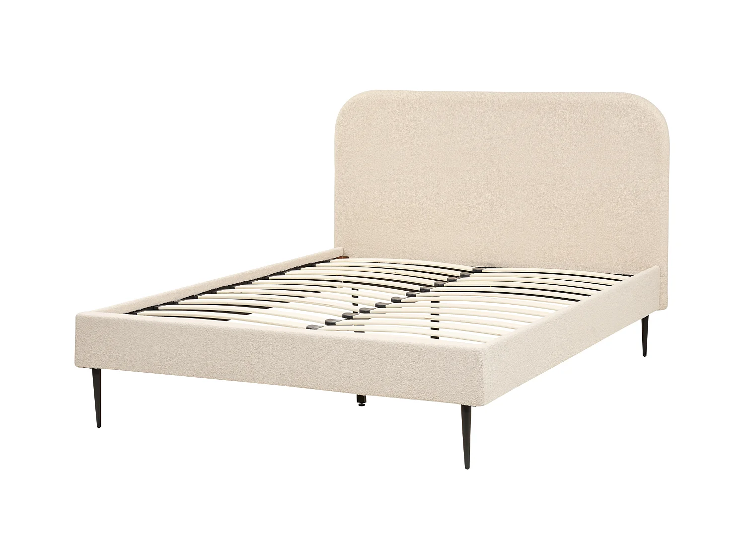 Lit avec sommier Bouclé FLAYAT 140 x 200 cm Beige clair