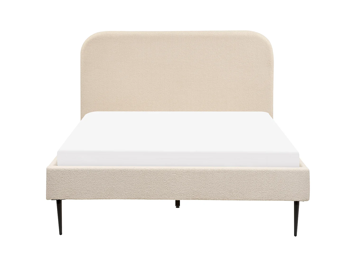 Lit avec sommier Bouclé FLAYAT 140 x 200 cm Beige clair
