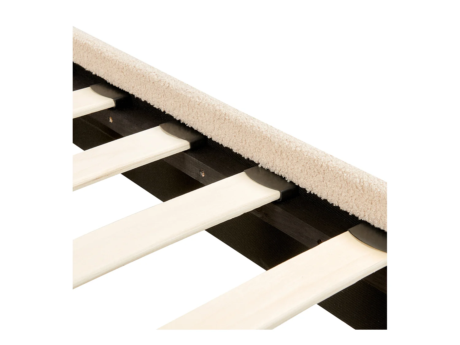 Lit avec sommier Bouclé FLAYAT 140 x 200 cm Beige clair