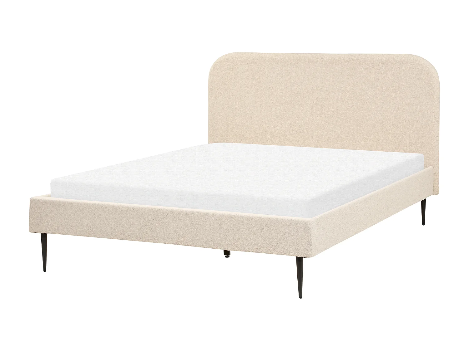 Lit avec sommier Bouclé FLAYAT 140 x 200 cm Beige clair