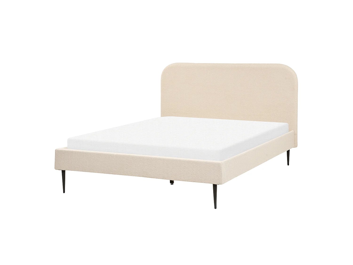 Lit avec sommier Bouclé FLAYAT 140 x 200 cm Beige clair