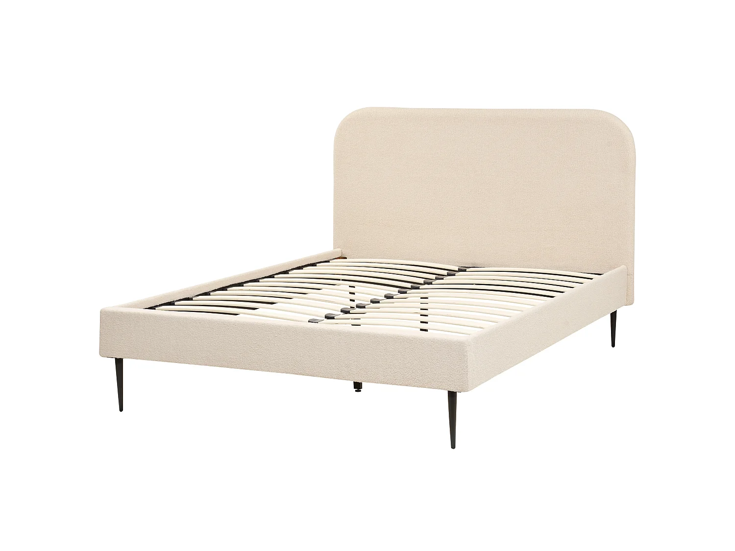 Lit avec sommier Bouclé FLAYAT 140 x 200 cm Beige clair