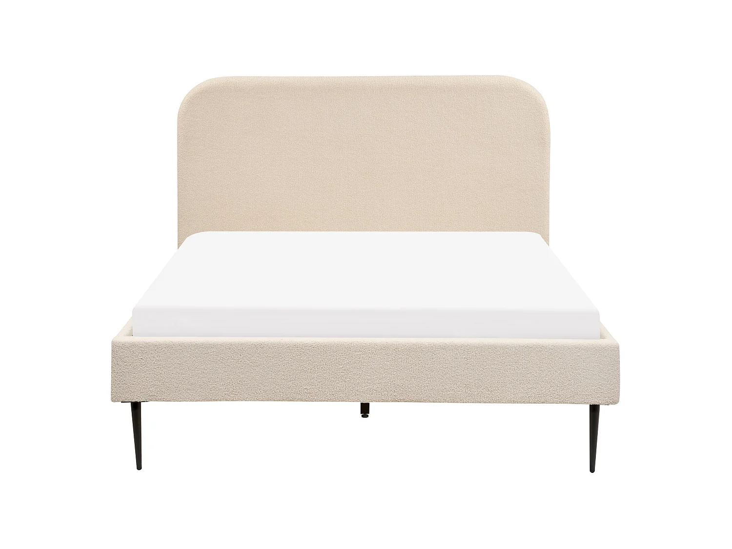 Lit avec sommier Bouclé FLAYAT 140 x 200 cm Beige clair