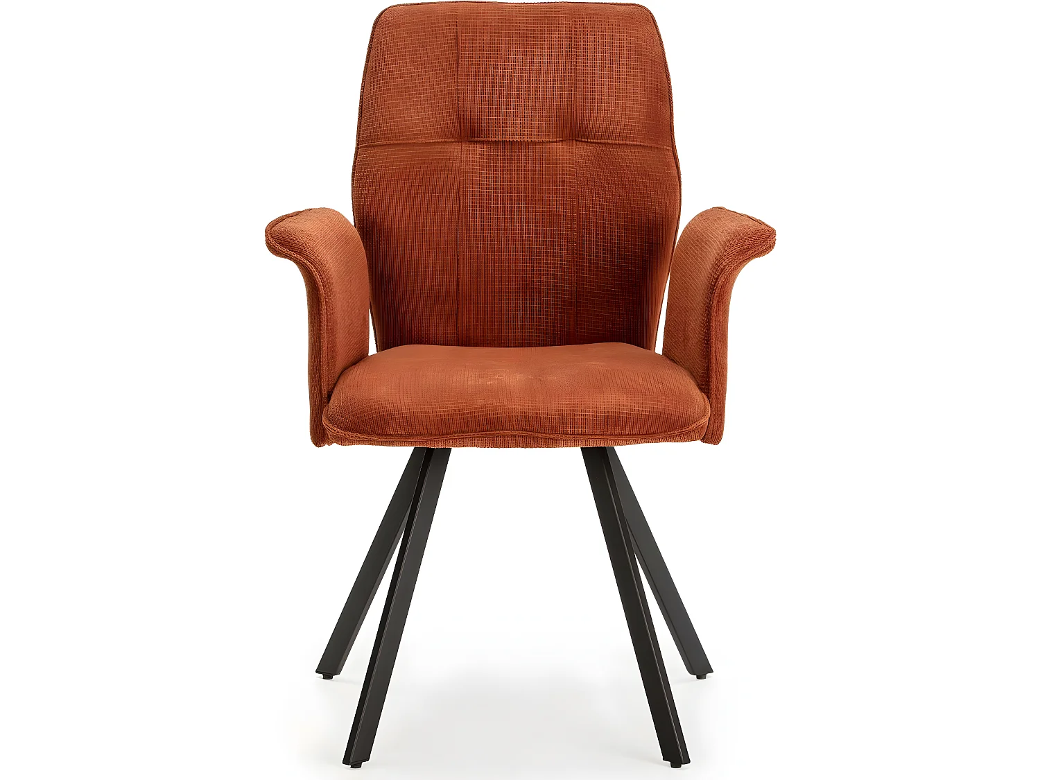 Lot de 2 fauteuils de table en tissu rouille - Alann