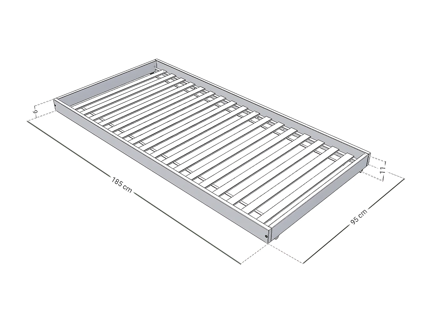 Lit cabane 90x190 sommier et lit tiroir inclus Safe - Bois