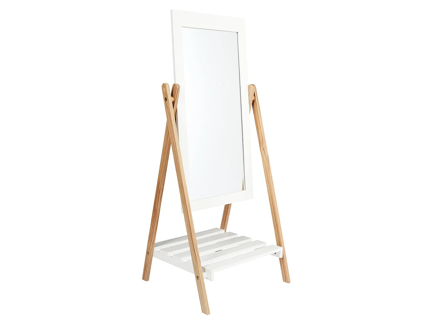 Miroir Sur Pied Bella Blanc, Beige