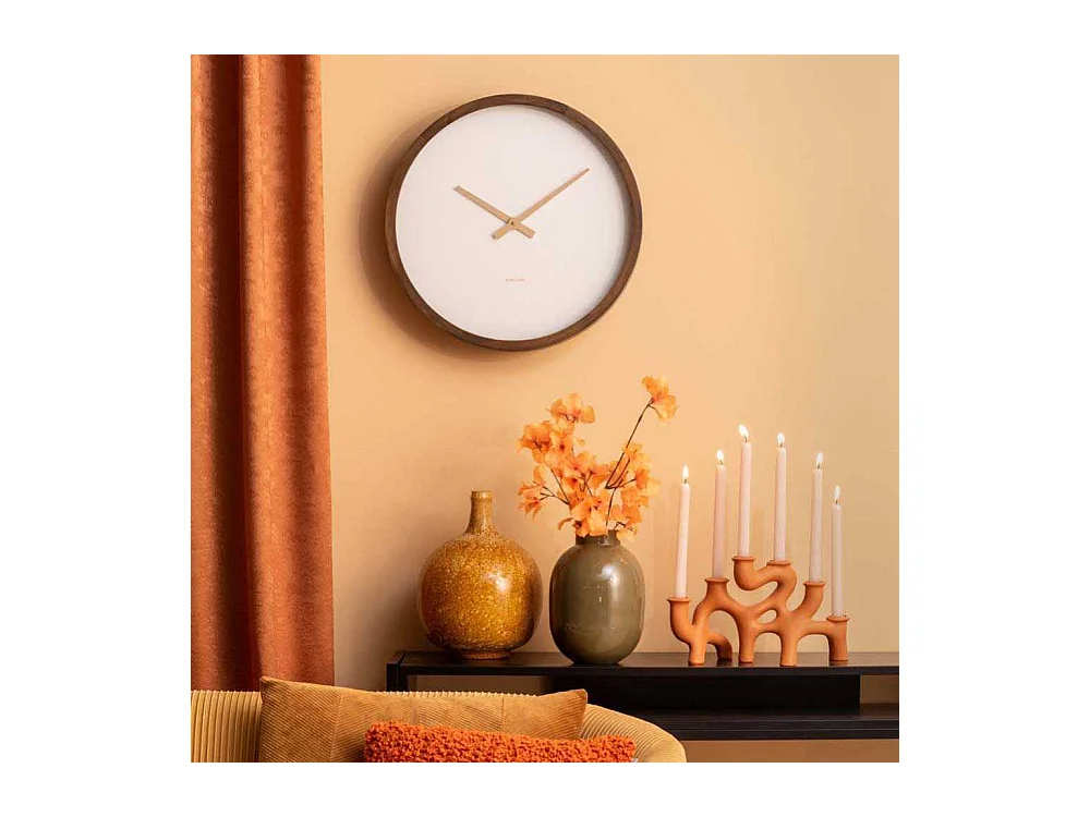 Wanduhr Ancho - Dunkles Holz - Ø32,6cm