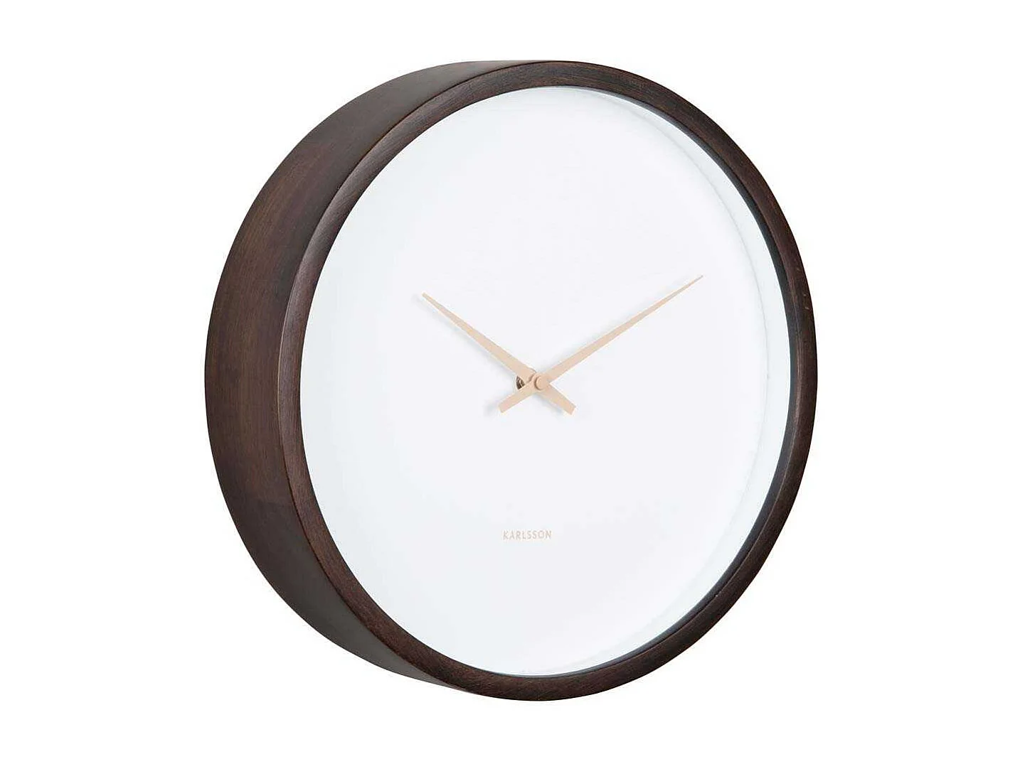 Reloj de pared Ancho - Madera oscura - Ø32,6cm