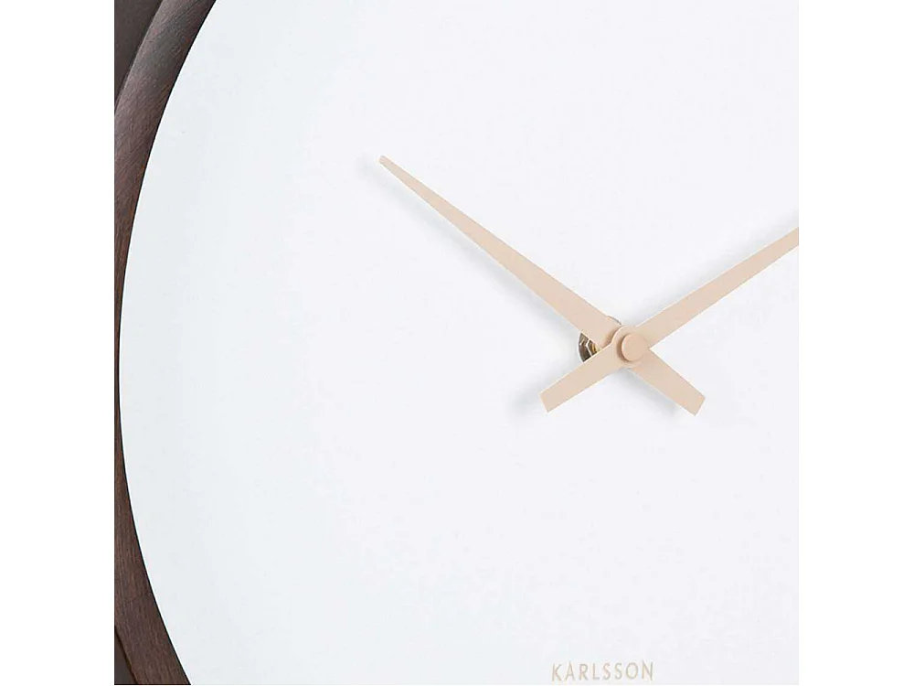 Reloj de pared Ancho - Madera oscura - Ø32,6cm