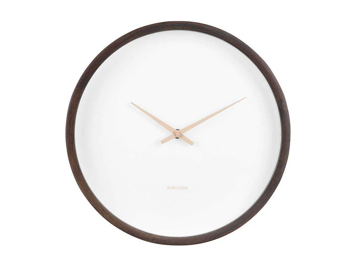 Reloj de pared Ancho - Madera oscura - Ø32,6cm