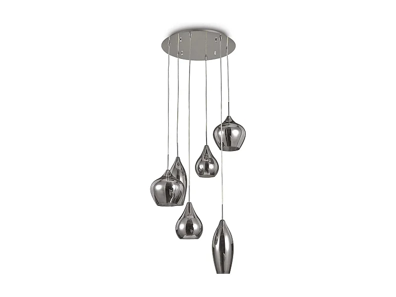 Lustre orientable en verre soufflé fumé