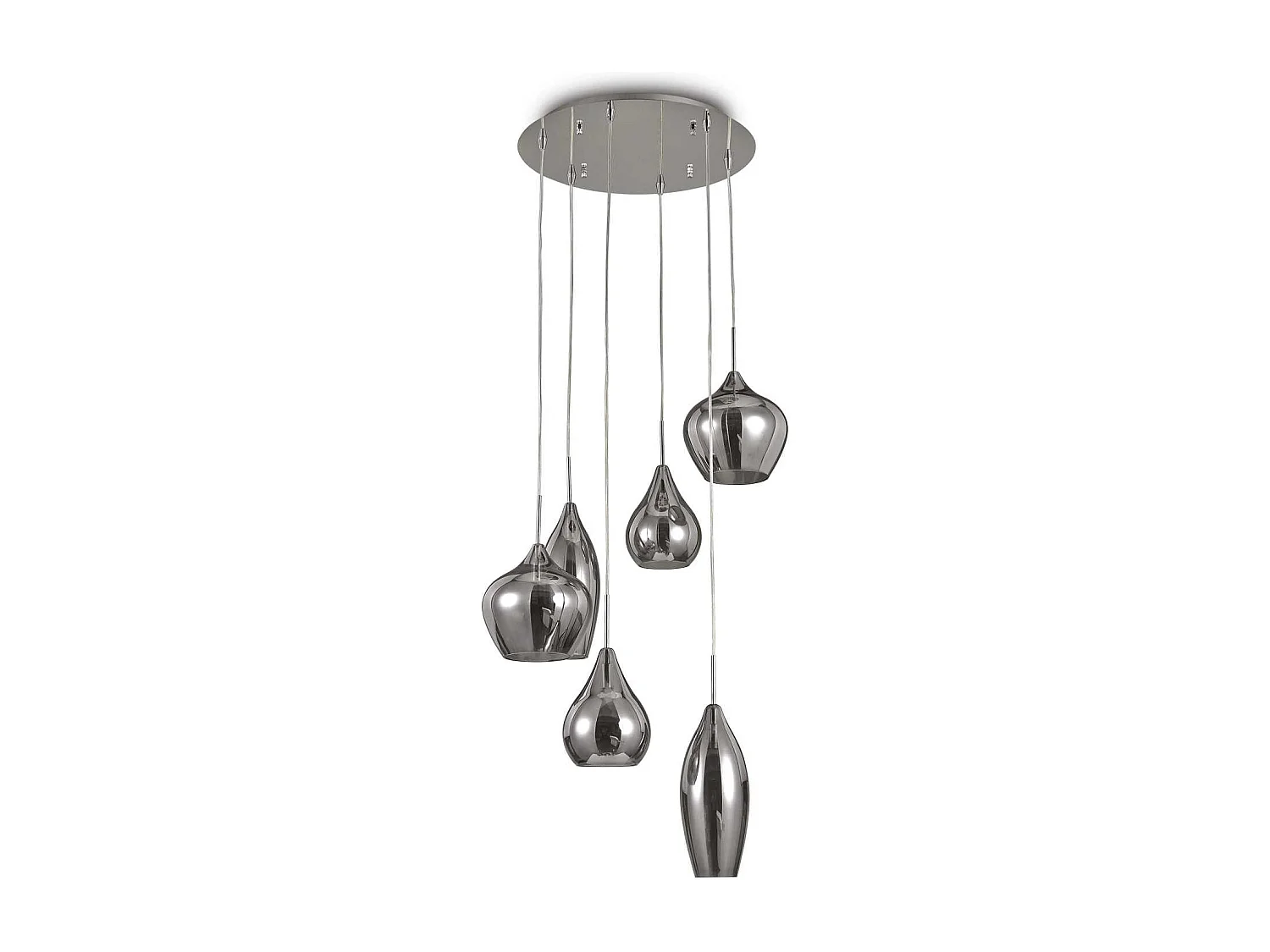 Ideal Lux Soft - Sospensione a soffitto a grappolo a spirale a 6 luci grigio, E14