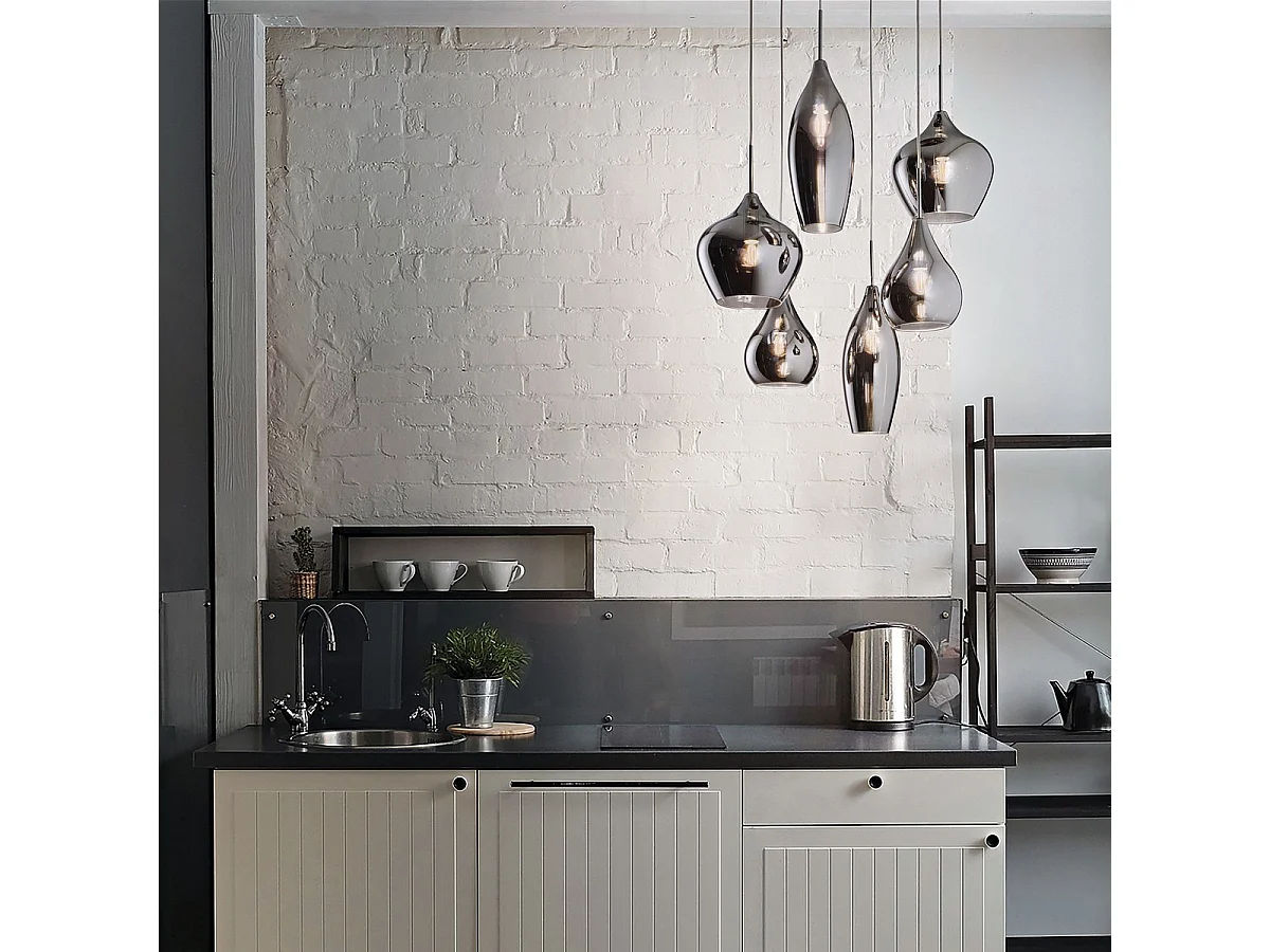 Ideal Lux Soft - Sospensione a soffitto a grappolo a spirale a 6 luci grigio, E14