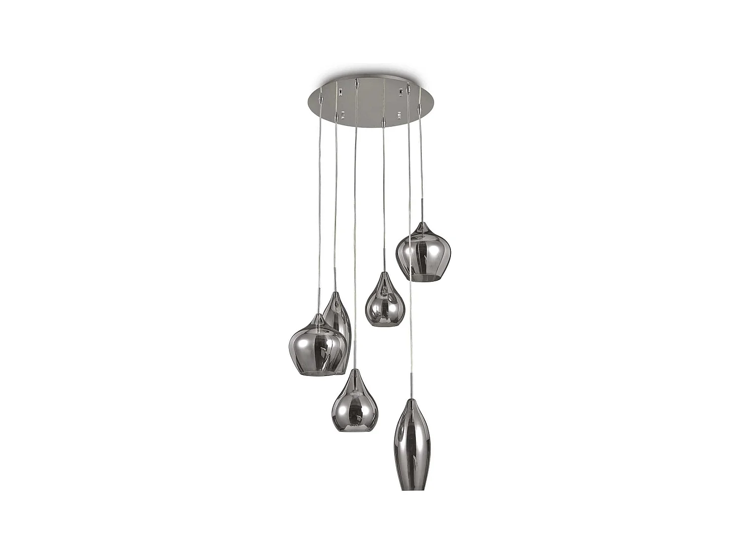 Lustre orientable en verre soufflé fumé