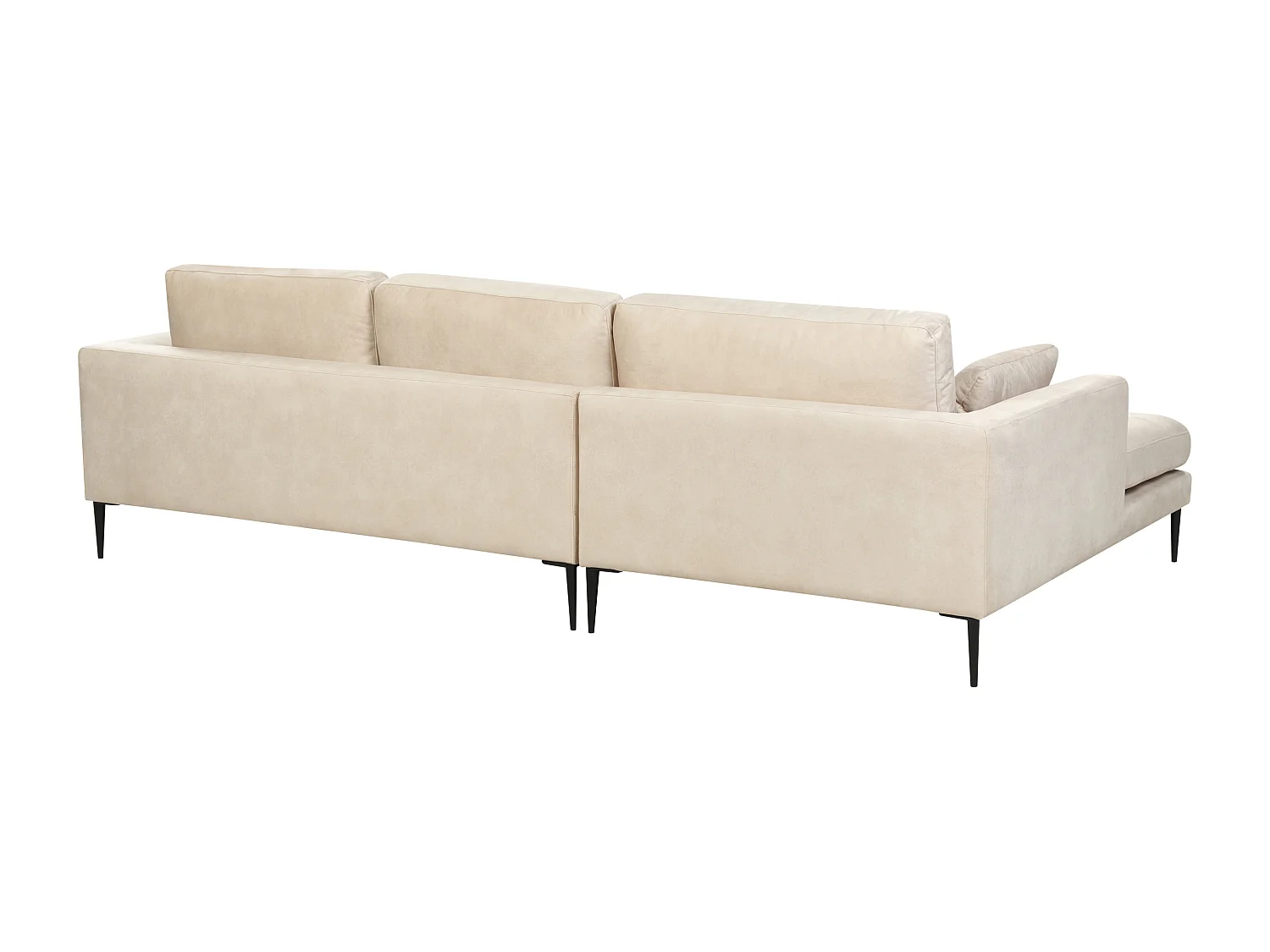 Hoekbank FLAM Fluweel Crème 3-zitter Rechterzijde