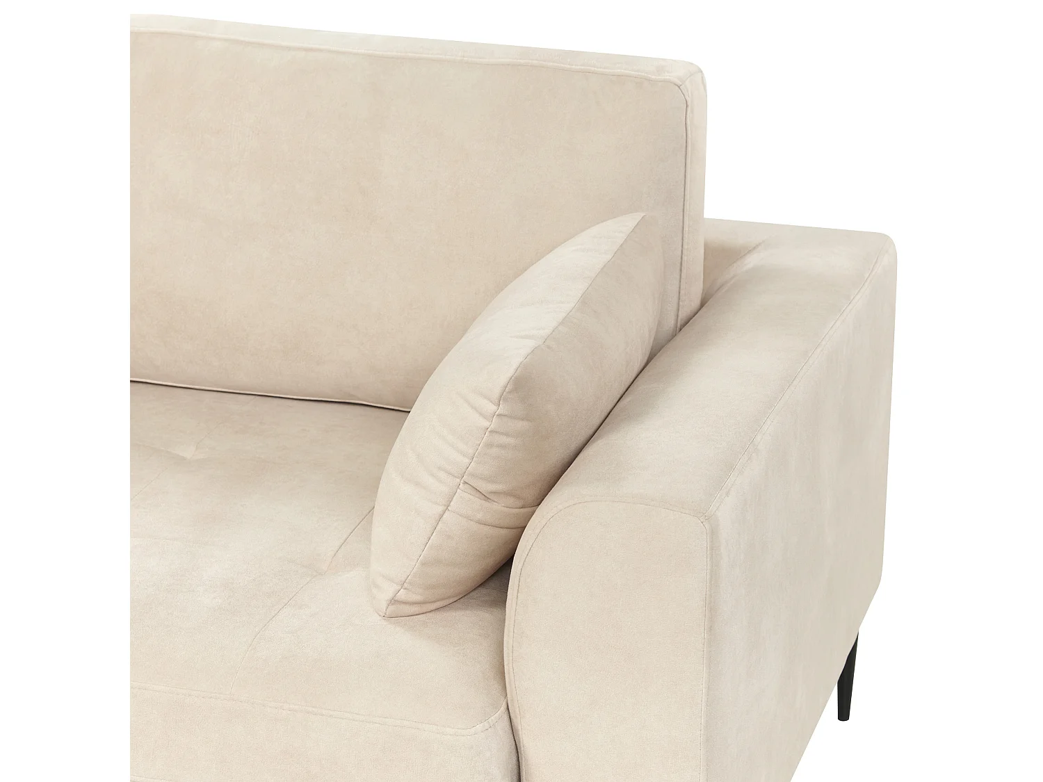 Hoekbank FLAM Fluweel Crème 3-zitter Rechterzijde