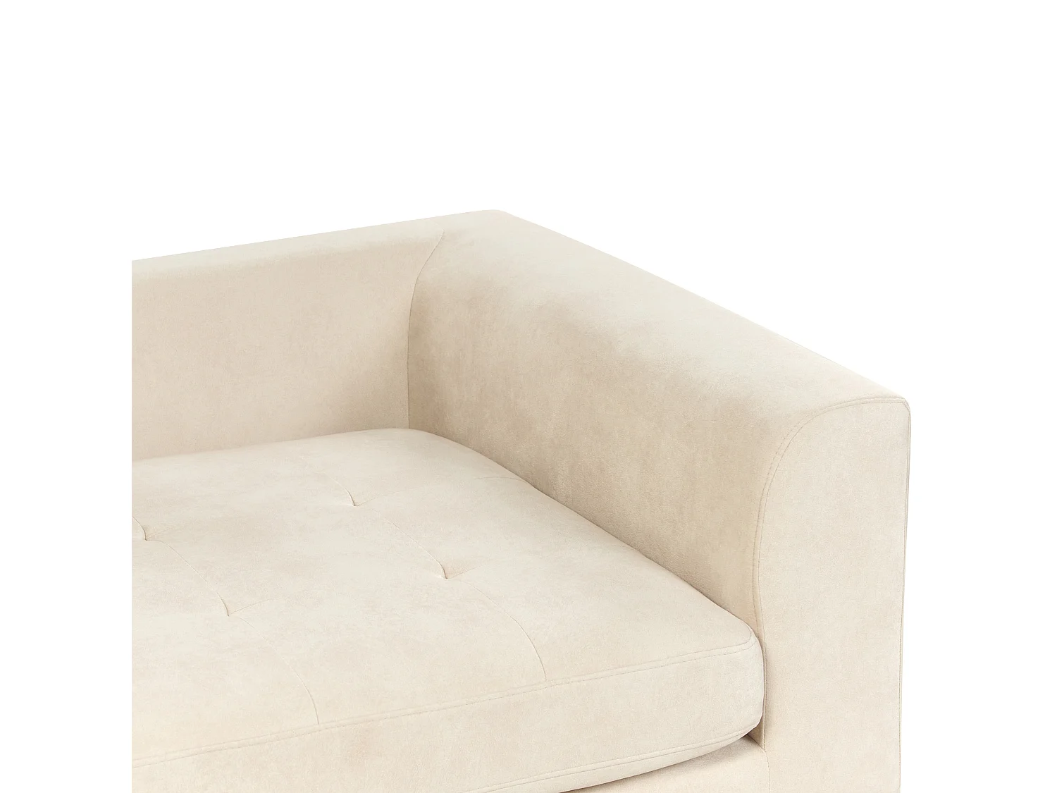 Hoekbank FLAM Fluweel Crème 3-zitter Rechterzijde