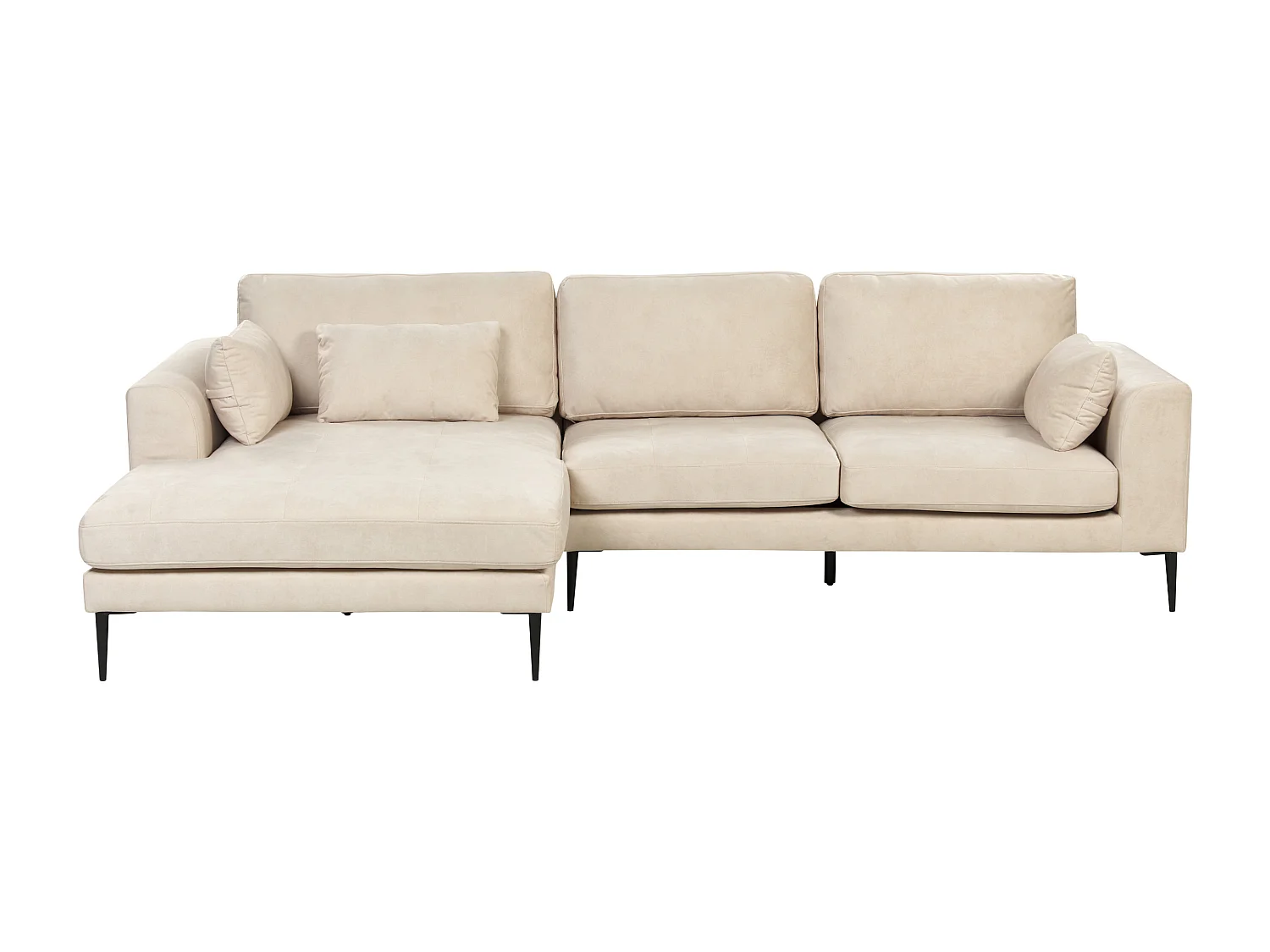 Hoekbank FLAM Fluweel Crème 3-zitter Rechterzijde